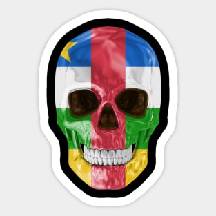 Central African Republic Flag Skull - Gift for Central African With Roots From Central African Republic Sticker